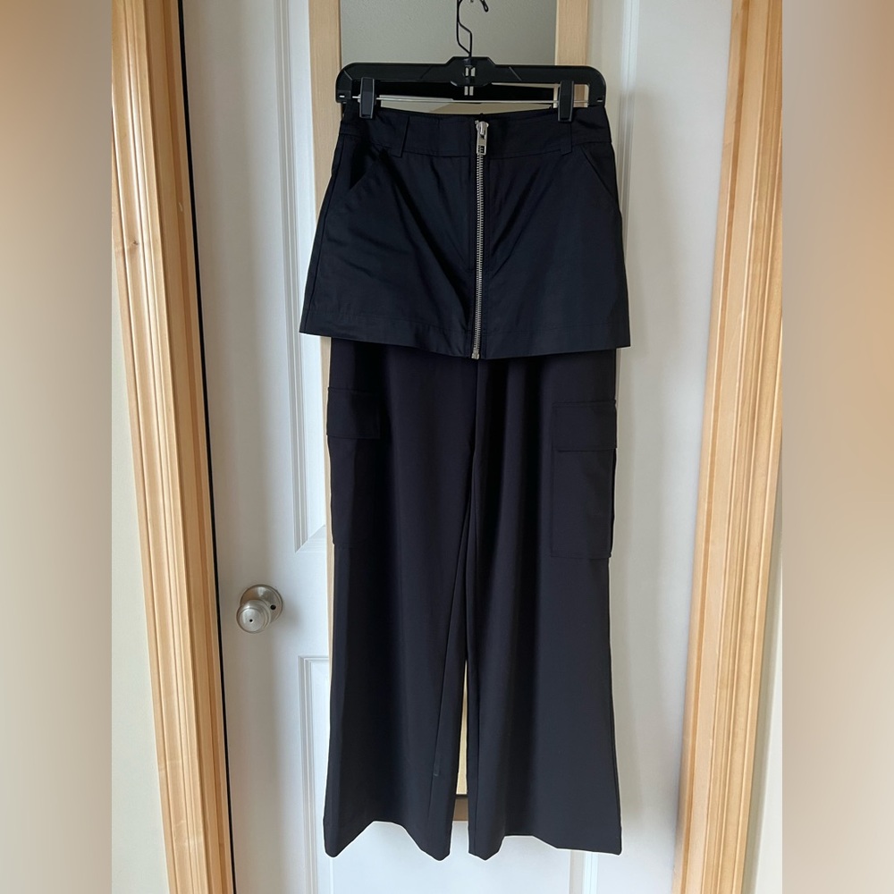 Zara Black Wide Leg Cargo Pants
